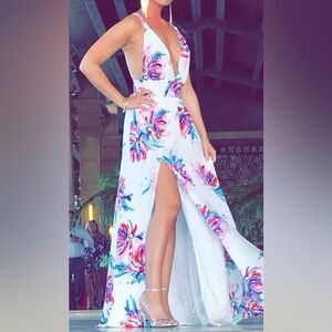 Floral Maxi Dress with Slit